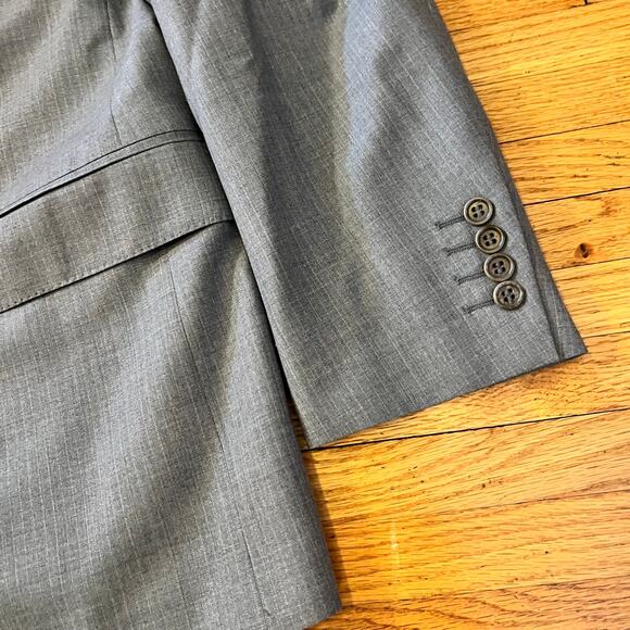 ENZO Sport Coat Mens 44 Striped Two Button Double Vented Blazer Gray - Picture 2 of 12